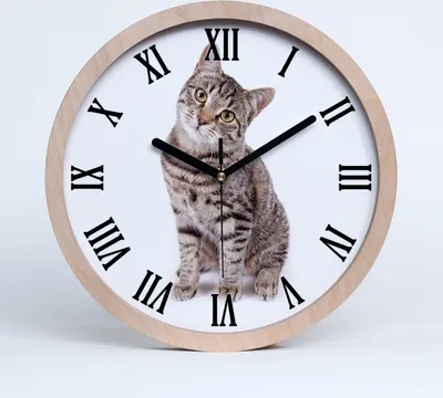 Produktbild von Holzuhr 25fi cm wanduhr - schwarze Spitzen - stilvolle Katze