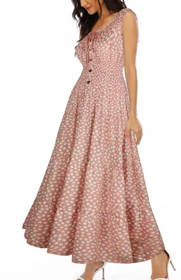 Image de Robe longue pour femmes, style bohème, imprimé floral, dégradée, décontractée, fluide