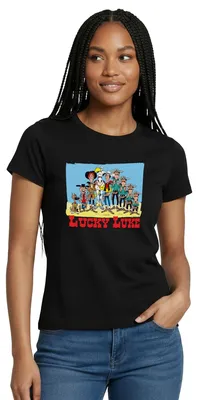 Produktbild von Spreadshirt Lucky Luke Charaktere Frauen T-Shirt, L, Schwarz