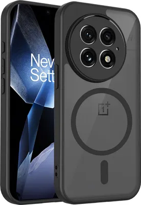 Produktbild von Magnetisch Hülle für OnePlus 13, Handyhülle Transluzente Hart PC Rückseite TPU Stoßfest Schutzhülle Schwarz