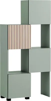 Produktbild von Regalschrank modern in grün mit Eiche Natur ALTAMURA-80