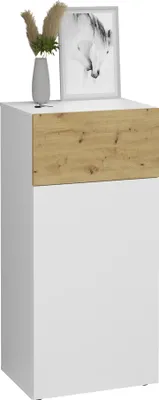 Image de Kommode >BELM 2< in Brillantweiß-Artisan Eiche - 55x115x42cm (BxHxT)