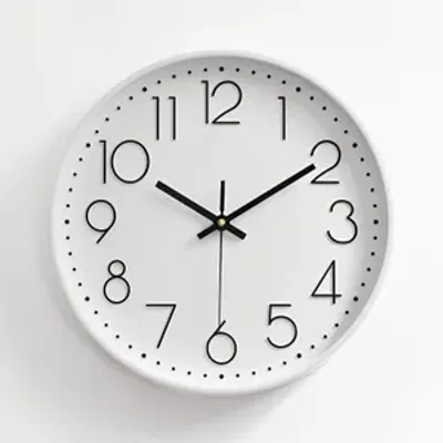 Imagen del producto de Reloj de pared AIORBER, con movimiento de cuarzo silencioso, esfera 3D, tamaño grande de 30 cm (12 pulgadas), marcadores numéricos, fácil instalación, color blanco