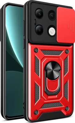 Produktbild von Hülle für Xiaomi Redmi Note 13 4G Magnetische Ring Ständer Halter Dia Kameraschutz TPU Bumper Silikon Schutzhülle Rot