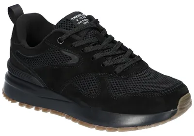 Produktbild von American Club LE09, Sportschuhe Memory Foam System, Sneaker Schnürschuhe atmungsaktiv bequem, Schwarz 40