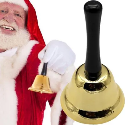 Produktbild von Kleine Handglocke für Schule und Service, Metallglocke für Aufmerksamkeit, dekorative Weihnachtsglocke für Empfänge