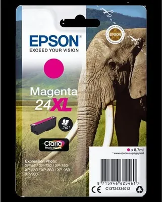 Obrázok produktu pre Atramentová kazeta, Epson T2433 XL Magenta, Eléphant, séria 24XL, C13T24334012