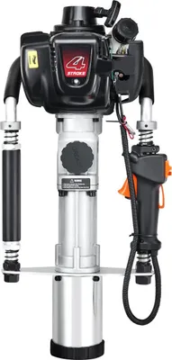 Obrázek produktu pro 37,77 cm³ benzínový zatloukač sloupků, čtyřtaktní benzínový motor, zatloukač plotových sloupků, se 3 hlavami pro zatloukání sloupků (45/55/88 mm), přenosný zatloukač sloupků o výkonu 1000 W pro farmy, oplocení rančů, opravy silnic