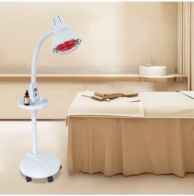 Zdjęcie produktu dla Lampa grzewcza na podczerwień - czerwone światło - 275W - elastyczny ramion - regulowana wysokość - terapia światłem