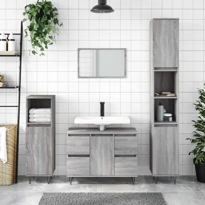 Obrázek produktu pro vidaXL Koupelnová skříňka Grey Sonoma 80x33x60 cm Dřevěný materiál