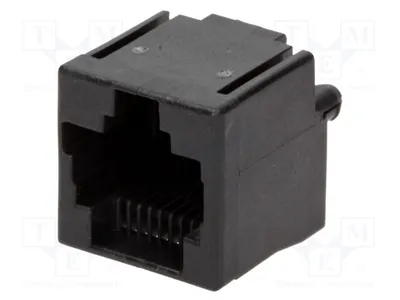 Imagen del producto de 1 x Conector: Sistema 8P8C RJ45, recto, 16,51 mm, 5555799-1. Conector RJ, pines: 8, para montaje en placa