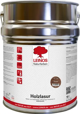 Produktbild von Wetterfeste Holzlasur für Außen 082 Palisander 10,00 Liter - offenporiger Holzschutz mit Filmschutz gegen Pilzbefall - für Fenster, Türen, Zäune & Pergolen - wasserabweisend, lasierend