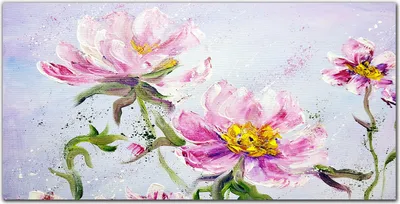 Produktbild von Coloray Küchenrückwand 100x50 Spritzschutz aus Glas - Malerei Blumen Pfingstrosen