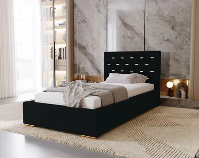 Produktbild von Einzelbett 80x200 mit Stauraum DANVILLE 1 - schwarz