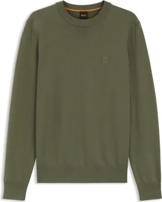 Produktbild von Boss Orange Pullover grün einfarbig Baumwolle Kaschmir