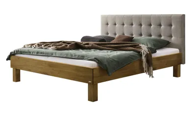 Produktbild von HASENA Massivholzbett Ricardo 25 Wildeiche Kopfteil grey 180x200