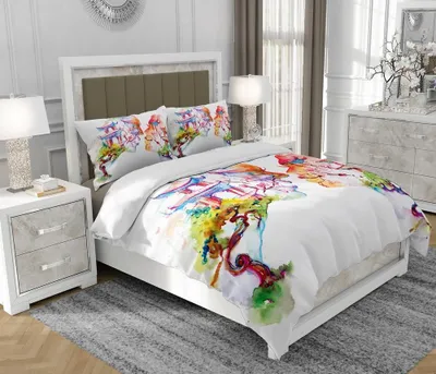 Obrázok produktu pre Obliečky 140x200 cm + 2x70x80 cm, 3-dielna súprava, 100% bavlna (bavlnený satén), zips, viacfarebná - SOVIO | So.0321