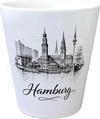 Produktbild von Skyline Hamburg Stadtsilhouette Blumentopf