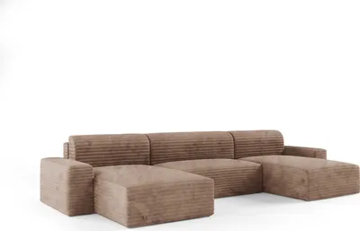 Produktbild von KEF  Ecksofa Ohio – U-Form – 405x70x185 cm – Liegefläche 140x340 cm – Rollsystem zur Ausklappung – Mit Schlaffunktion – Mit Bettkasten Tillia 17