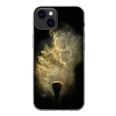 Produktbild von MuchoWow® Handyhülle Schutzhülle Hülle für iPhone 13 Goldpulver auf schwarzem Hintergrund Silikon Softcase Handy Hülle - Karteninhaber