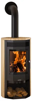 Produktbild von Justus | Kaminofen | Usedom 7 | 7 kW | Stahl Schwarz, Sandstein
