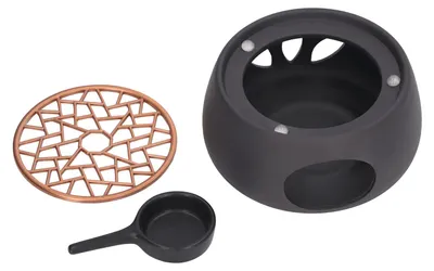 Obrázek produktu pro Ohřívač čajové konvice, keramický ohřívač svíček, čaj, káva, mléko, světlo s fialovým železným polstrováním pro domácnost, černý A