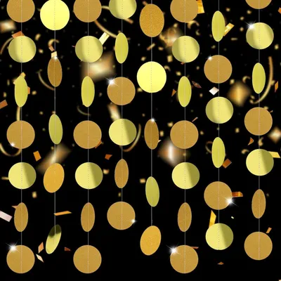 Produktbild von Girlande Gold 5 Stück 4m Glitzer Papier Luftschlangen für Party Deko