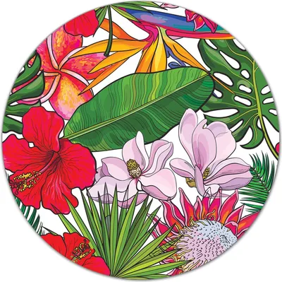 Produktbild von Glas-Herdabdeckplatte Glaskeramikkochfeld-Abdeckung Schneideplatten - 40 cm - Exotische Pflanzen