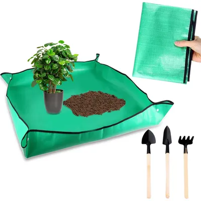 Productafbeelding van Opvouwbare Plantenmat 100 x 100 cm met 3 Tuingereedschappen