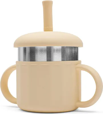 Obrázek produktu pro WIKY Hrneček silikonový 2v1 New Baby béžový