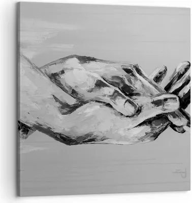 Produktbild von Bild auf Leinwand - Leinwandbild - Einteilig - Handschriftlich Hände Schwarzweiß - 60x60cm - Wand Bild - Wanddeko - Wandbilder - Leinwanddruck - Bilder - Wanddekoration - Leinwand bilder AC60x60-4566