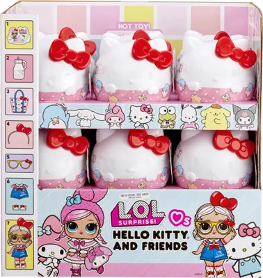 Produktbild von L.O.L. Surprise! Loves Hello Kitty and Friends - 1 Puppe mit 7 Überraschungen, Zufällige Auswahl, 8 Tots zum Sammeln, für Kinder ab 4 Jahren, Pink