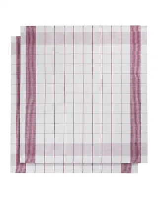 Produktbild von küchenhandtuch 65x65 cm Baumwolle/Leinen weiß/Fuchsie 2 Stück