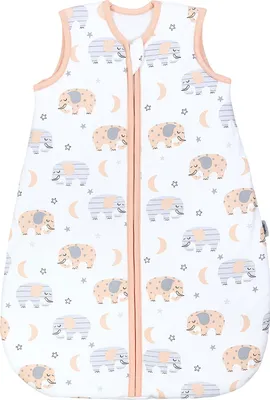 Obrázek produktu pro TupTam spací pytel baby - Hřejivý celoroční spací pytel 2.5 TOG, OEKO-TEX, bez rukávů, barva: Elephant/Moon, velikost: 92-98