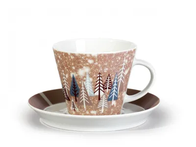 Zdjęcie produktu dla Thun 1794 Filiżanka ze spodkiem, 260 ml, Tom, zimowe drzewa, porcelana Thun