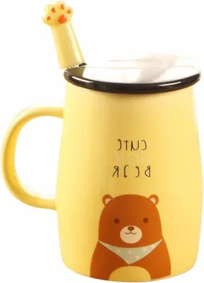 Produktbild von Keramik-Kaffeebecher mit Löffel, lustige Geschenkidee