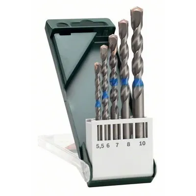 Produktbild von Bosch ISO 5468, Bohrer, Bohrerbit-Set, Drehung der rechten Hand, 1 cm, Beton, Hartbeton, 12 cm