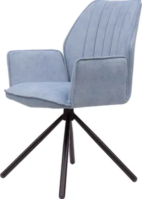 Produktbild von Esszimmerstuhl JANSON, 2er-Set, 58x63x90 cm, hellblau, gepolstert, Metallbeine