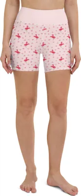 Produktbild von Mr. & Mrs. Panda Yoga Shorts Flamingo Yoga Größe M - Rosa - Geschenk, Sportbekleidung, Urlaub, Entspannung, Sporthose, Yogi, Achtsamkeit, Sportshorts, Yogabekleidung