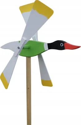 Produktbild von Windmühle aus Holz Gartenfigur Entenabschrecker GRÜN