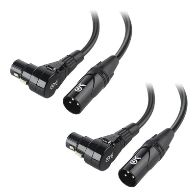 Zdjęcie produktu dla Zestaw 2 kabli mikrofonowych XLR z wtykiem kątowym 0,15 m