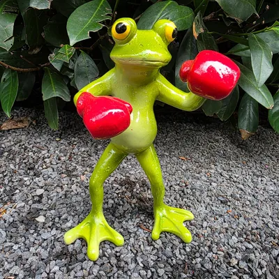 Produktbild von Gartenfigur Frosch Figur als Boxer 18 cm