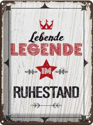 Produktbild von vianmo Blechschild 40x30 cm Lebende legende im Ruhestand Dekoration Spruch Zitat