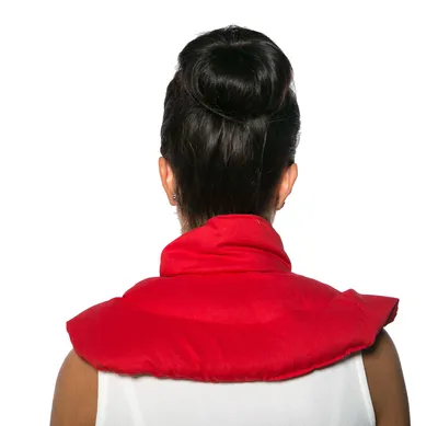 Produktbild von Kirschkernkissen -Nackenhörnchen mit Stehkragen kirschrot - Nackenkissen Wärmekissen - 2 in 1 - Wärme und Kälte möglich