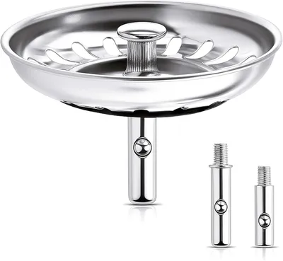 Produktbild von Waschbecken 80 mm - Siebkörbchen Abflussstopfen Edelstahl Waschbeckenstöpsel Waschbeckensieb – Sieb Stöpsel Abfluss Küche Spüle Abflussstopfen Küchenspüle - Edelstahl
