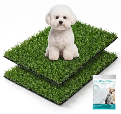 Zdjęcie produktu dla Solidchoice - Toaleta dla psa z sztuczną trawą, 2 sztuki, 46 x 35,5 cm