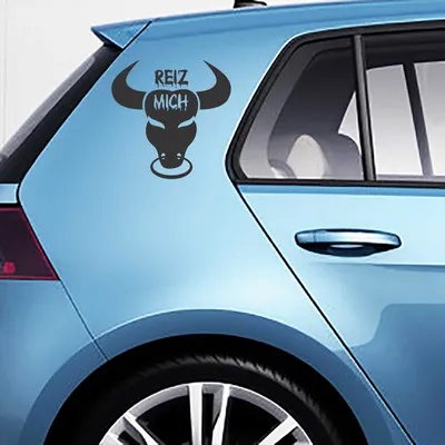 Produktbild von Aufkleber - Autoaufkleber-Set "Reiz Mich!" 2 Stk. je 25cm x 25cm schwarz - Tuning Carystyling Heckscheibe Auto