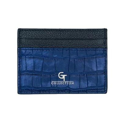 Produktbild von GT Collection | Kartenhalter für Herren aus Hochwertiges Kalbsleder mit Krokoprägung | geliefert in Geschenkbox