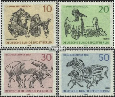 Produktbild von Briefmarken Berlin (West) 1969 Mi 338-341 (kompl.Ausgabe) gestempelt Berliner Zoo