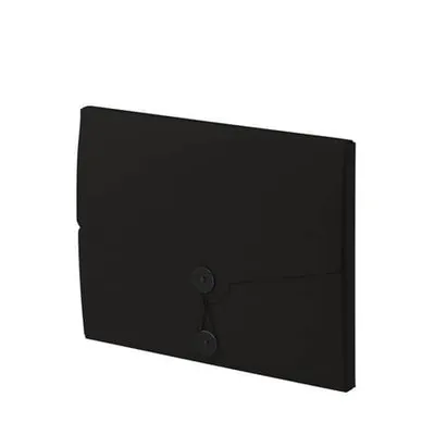 Produktbild von Schwarze DIN A4 Sammelmappe mit Kordelverschluss, 313x237x15 mm